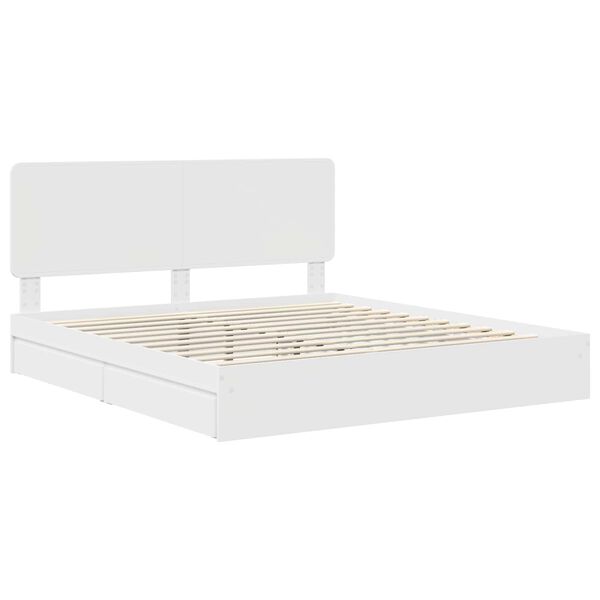 vidaXL Letto con Contenitore Bianco 180 x 200 cm Legno multistrato