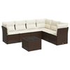 vidaXL Set Divani da Giardino 7 pz con Cuscini Marrone in Polyrattan