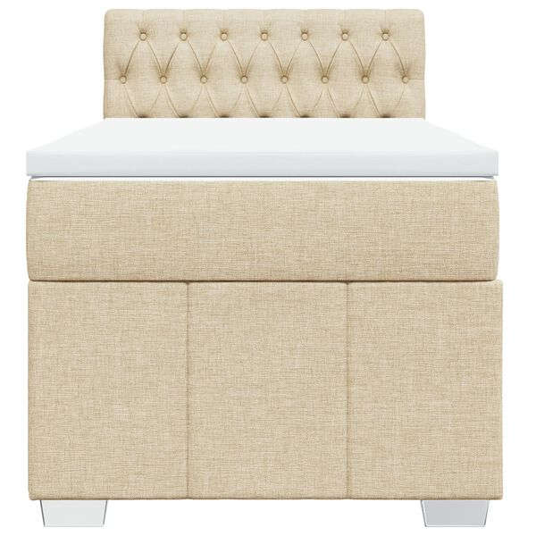 vidaXL Giroletto a Molle con Materasso Crema 90x200 cm inTessuto