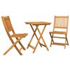 vidaXL Set Bistro da Giardino 3 pz Marrone Legno di Acacia Massello