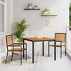 vidaXL Set da Pranzo per Giardino 3 pcs Nero e Marrone polyrattan