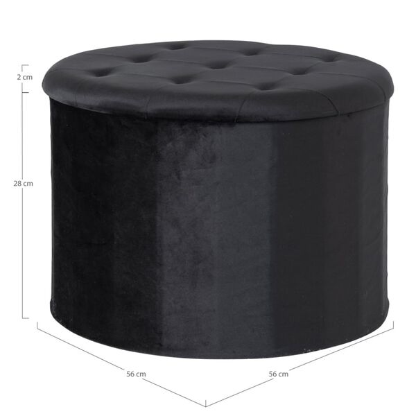 House Nordic Pouf Arya con Portaoggetti Nero