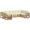 vidaXL Set divano sezionale 9 pcs Bianco e Crema Poliestere