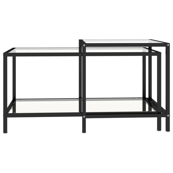 vidaXL Tavolini 2 pz Trasparenti in Vetro Temperato