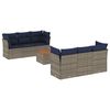 vidaXL Set Divani da Giardino 7 pz con Cuscini Grigio in Polyrattan