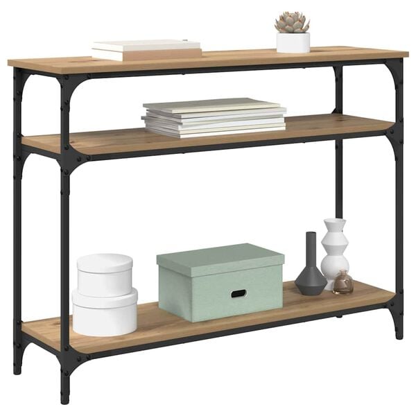 vidaXL Tavolo consolle Rovere artigianale 100 x 29 x 75 cm