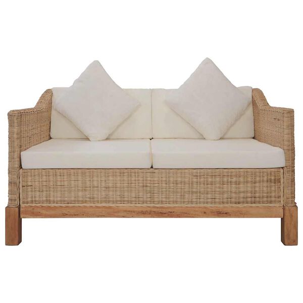 vidaXL Set di Divani 2 pz con Cuscini in Rattan Naturale