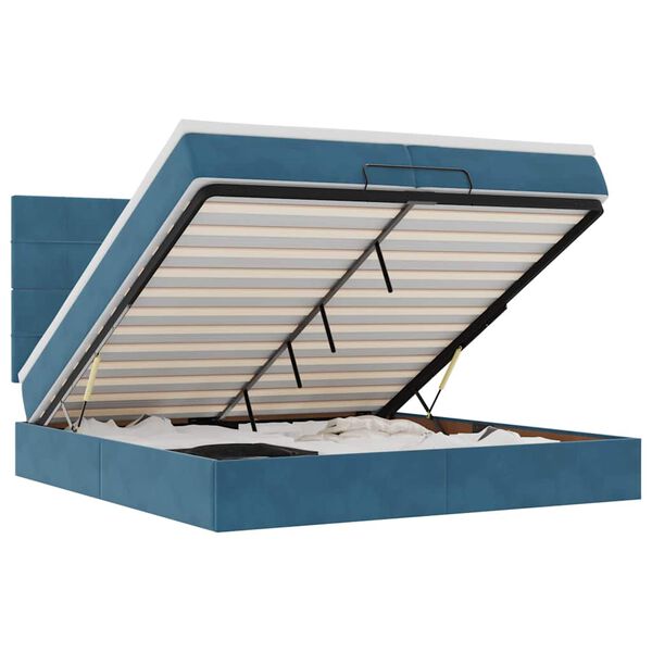 vidaXL Struttura Letto Pouf con Materassi 200x200 cm Velluto