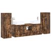 vidaXL Set di mobili per il bagno 5 pz Rovere Fumo 33 x 34,5 x 100 cm