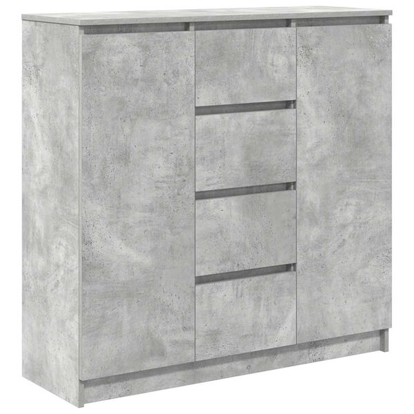 vidaXL Credenza con Cassetti Grigio Cemento 100,5x35x98,5cm Truciolato