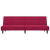 vidaXL Divano Letto a 2 Posti Rosso Vino in Velluto
