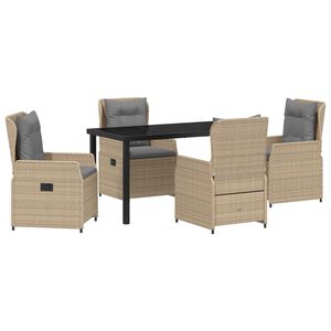 vidaXL Set da Pranzo per Giardino 5 pcs Beige e Grigio Chiaro