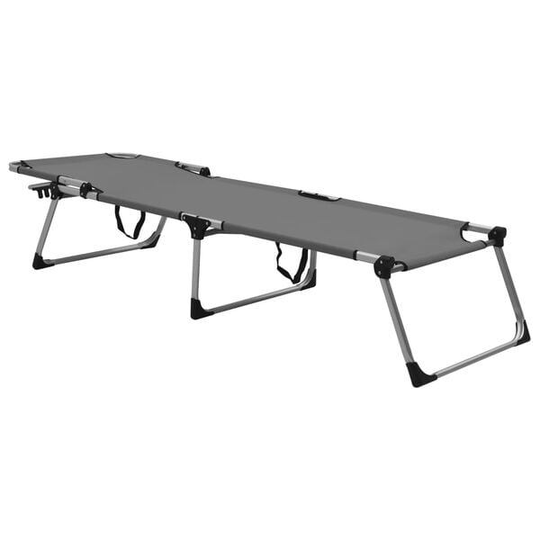 vidaXL Lettino Prendisole Senior Pieghevole Alto Alluminio Grigio