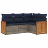 vidaXL Set Divani da Giardino 4 pz con Cuscini Grigio in Polyrattan