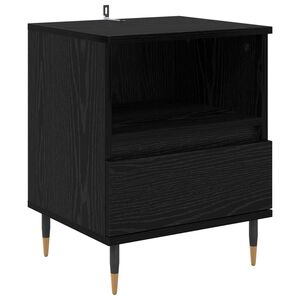 vidaXL Armadio da Notte Rovere Nero 40 x 35 x 50 cm Legno multistrato