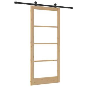 vidaXL Porta scorrevole ORKDAL Naturale e Nero 93 x 211 cm