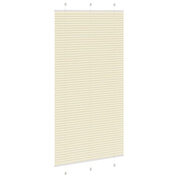 vidaXL Tenda Plissettata Crema 110x200 cm Larghezza Tessuto 109,4 cm