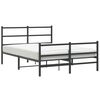 vidaXL Giroletto con Testiera e Pediera Metallo Nero 135x190 cm