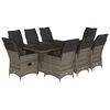 vidaXL Set da Pranzo da Giardino 9 pz con Cuscini in Polyrattan Grigio