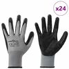 vidaXL Guanti da Lavoro 24 pcs Grigio e Nero 10 / xl Poliestere