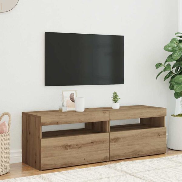 vidaXL Mobili Porta TV con LED 2 pz Artigianale in Legno Multistrato