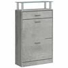 vidaXL Scarpiera Grigio Cemento 63x24x104 cm in Legno Multistrato