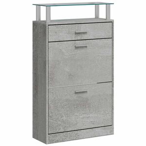 vidaXL Scarpiera Grigio Cemento 63x24x104 cm in Legno Multistrato