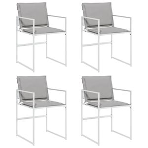 vidaXL Sedie da Giardino con Cuscini 4 pz Bianchi Acciaio e Textilene
