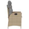 vidaXL Sedie Reclinabili Giardino 2pz Cuscini Beige Misto Polyrattan