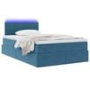 vidaXL Letto con contenitore e LED con led Blu 120 x 190 cm Velluto