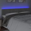 vidaXL Testiera a LED Grigio Chiaro 160x5x78/88 cm in Velluto