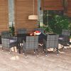 vidaXL Set da Pranzo per Giardino 7 pz con Cuscini Polyrattan Grigio