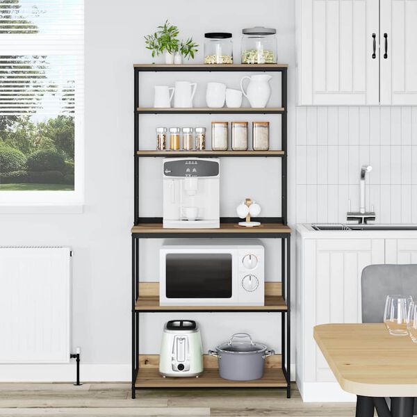 vidaXL Mensola da cucina Rovere artigianale 80 x 40 x 168 cm