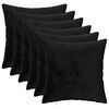 vidaXL Federa 6 pcs HEERLEN Nero 30 x 30 cm Flanella