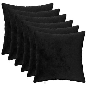 vidaXL Federa 6 pcs HEERLEN Nero 30 x 30 cm Flanella