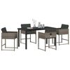 vidaXL Set da Pranzo per Giardino 5 pcs Grigio polyrattan