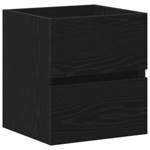 vidaXL Mobile Lavabo Rovere Nero 41x38,5x45 cm in Legno Multistrato