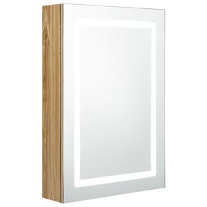 vidaXL Armadietto Bagno con Specchio e LED Rovere 50x13x70 cm