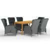 vidaXL Set Mobili da Pranzo per Giardino 7 pz Grigio Chiaro