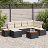 vidaXL Set Divano da Giardino 7 pcs Nero e Crema Polyrattan