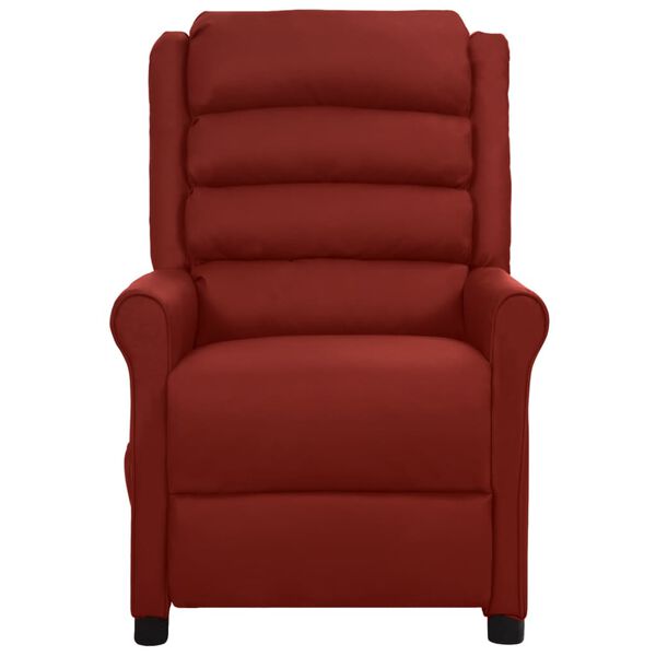 vidaXL Poltrona Massaggio Elettrica Rosso Vino Similpelle