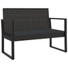 vidaXL Panca da Giardino con Cuscini Nera 106 cm in Polyrattan