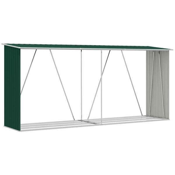 vidaXL Capannone da Giardino in Acciaio Zincato 330x84x152cm Verde