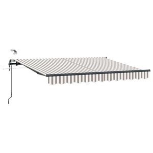 vidaXL Tenda retrattile Grigio chiaro e bianco 300 x 250 cm Poliestere