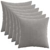 vidaXL Federa 6 pz HEERLEN Grigio Chiaro 35 x 35 cm corduroy