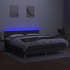 vidaXL Letto a Molle Materasso e LED Grigio Scuro 180x200cm in Tessuto
