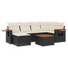 vidaXL Set Divani da Giardino con Cuscini 7pz Nero Polyrattan