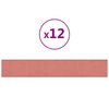 vidaXL Pannelli Murali 12 pz Rosa 90x15 cm Velluto 1,62 m²