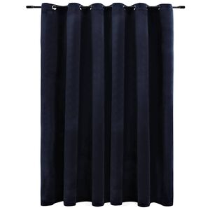 vidaXL Tenda Oscurante con Anelli in Metallo Velluto Nera 290x245 cm
