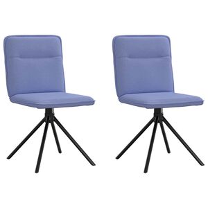 vidaXL Sedie da Pranzo 2 pz Blu Jeans in Tessuto